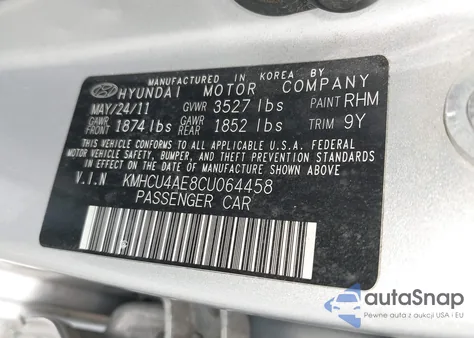 2012 Hyundai Accent Gls from USA, damaged, VIN KMHCU4AE8CU064458